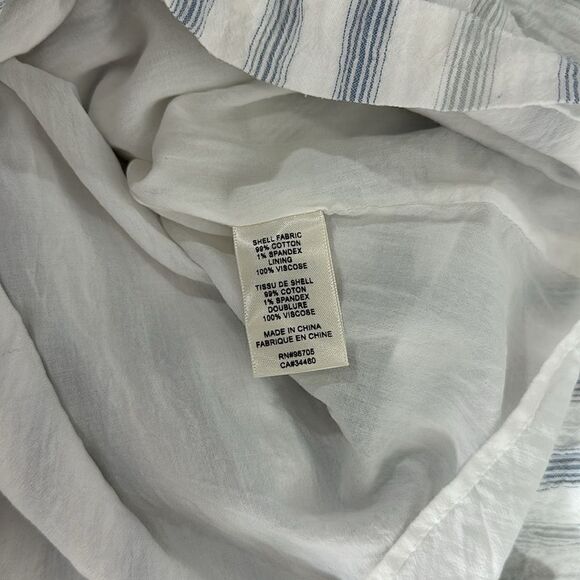 Rebecca Taylor Flutter Sleeves Yarn Dye Striped Midi Dress Size 8 - Picture 8 of 12